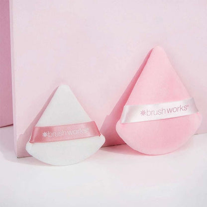 Triangle Makeup Powder Puff Duo for Setting, Baking &amp; Touch-Ups