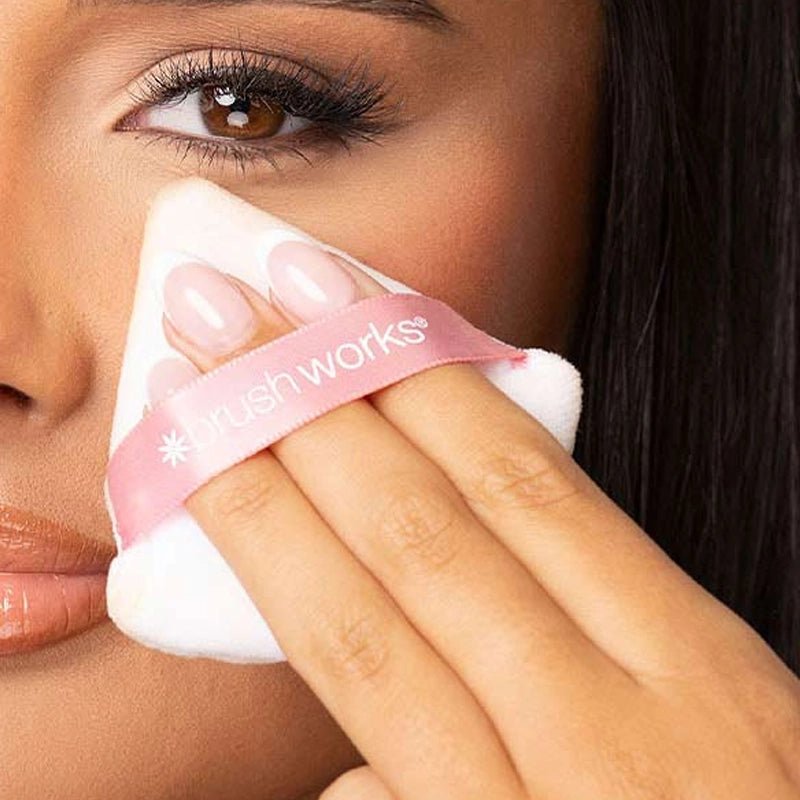Triangle Makeup Powder Puff Duo for Setting, Baking &amp; Touch-Ups