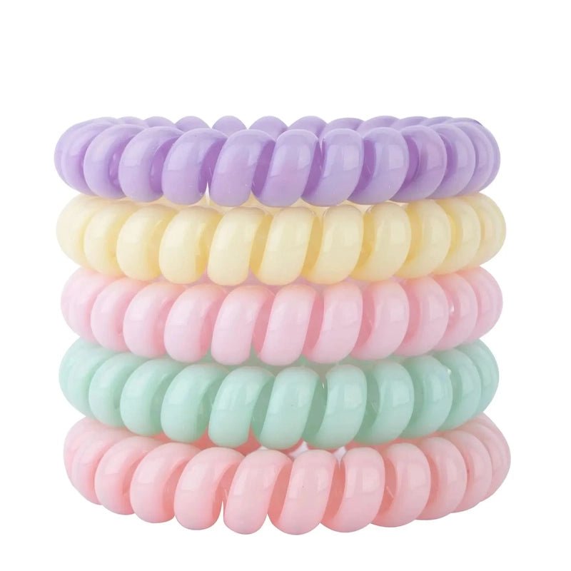 Wonder Bobbles Large Spiral Hair Ties for Thick Hair - 5pcs