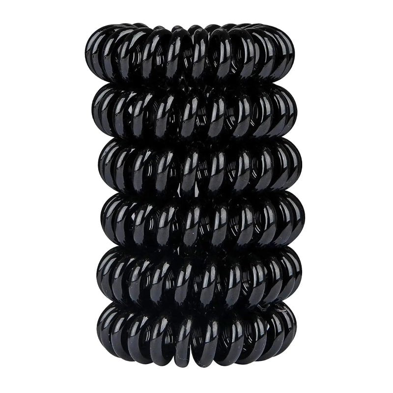 Wonder Bobbles No-Kink Spiral Hair Ties - 6pcs - Black