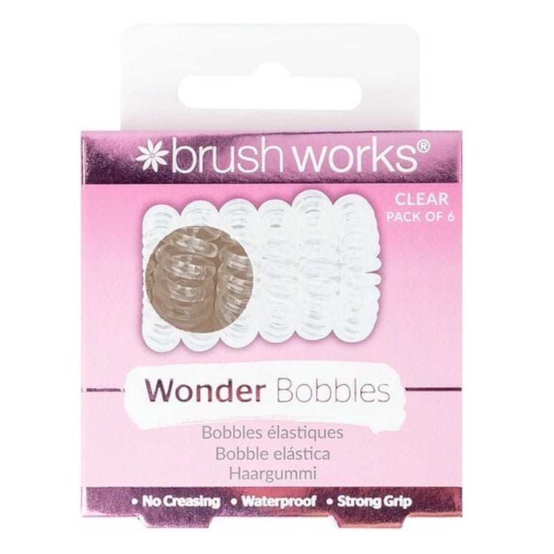 BRUSHWORKS Wonder Bobbles No-Kink Spiral Hair Ties - 6pcs - Clear in Kuwait - Waha Lifestyle