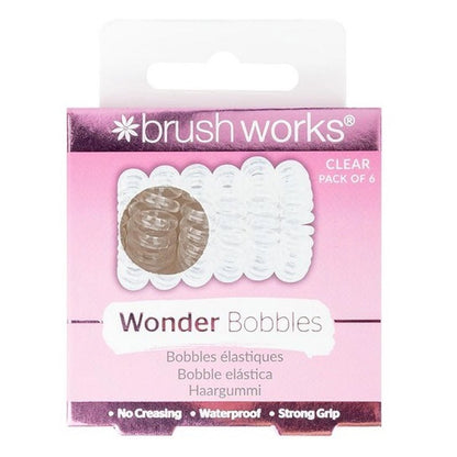 BRUSHWORKS Wonder Bobbles No-Kink Spiral Hair Ties - 6pcs - Clear in Kuwait - Waha Lifestyle