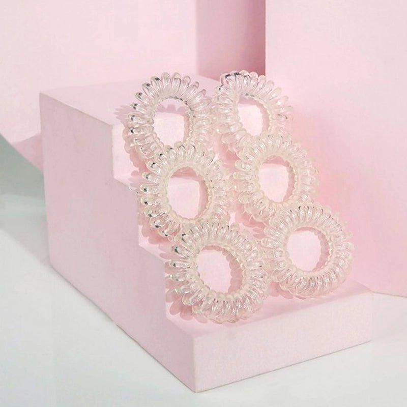 BRUSHWORKS Wonder Bobbles No-Kink Spiral Hair Ties - 6pcs - Clear in Kuwait - Waha Lifestyle