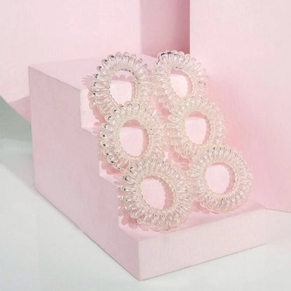 BRUSHWORKS Wonder Bobbles No-Kink Spiral Hair Ties - 6pcs - Clear in Kuwait - Waha Lifestyle