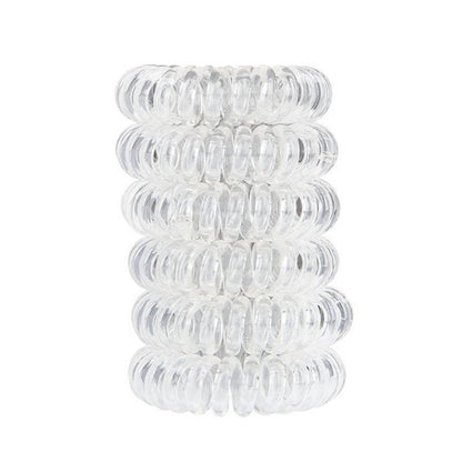 BRUSHWORKS Wonder Bobbles No-Kink Spiral Hair Ties - 6pcs - Clear in Kuwait - Waha Lifestyle