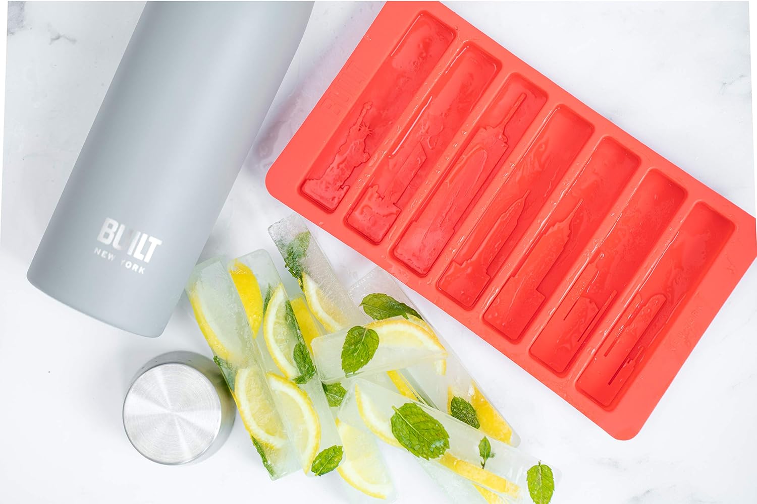 BUILT Silicone Water Bottle Ice Cube Tray - Red in Kuwait - Waha Lifestyle