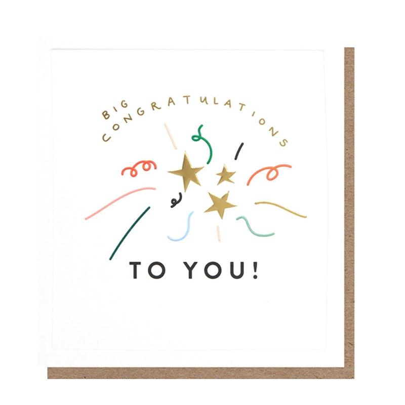Big Congratulations Card with Stars &amp; Confetti