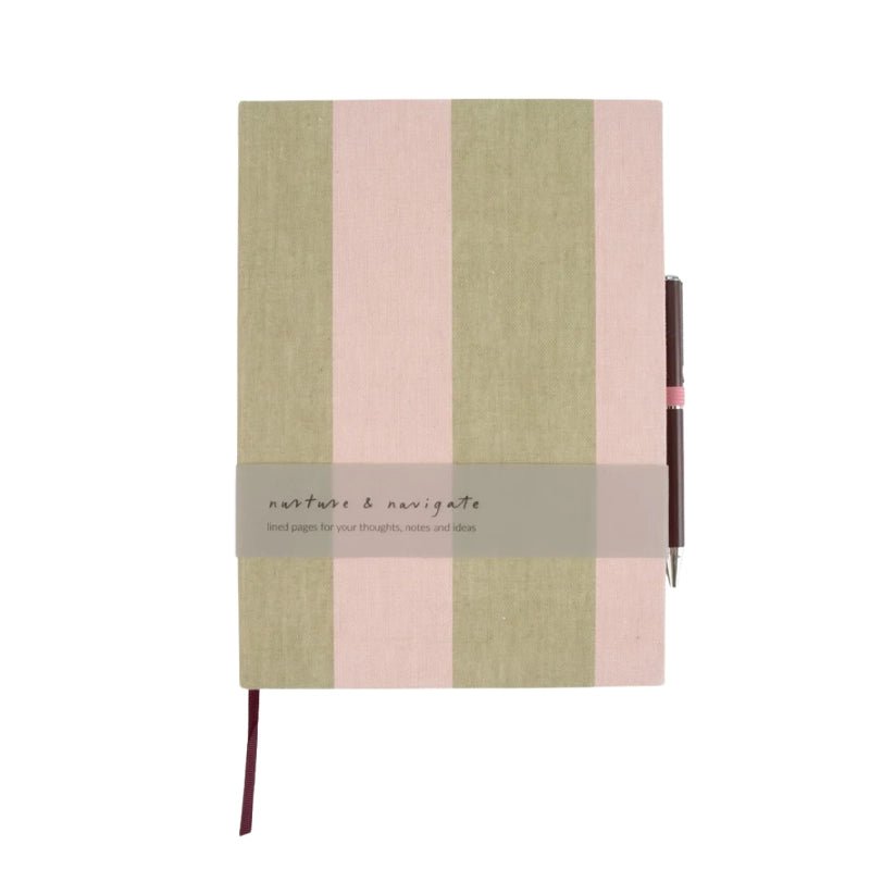 Block Stripe Casebound Notebook &amp; Pen Set - 100 Pages