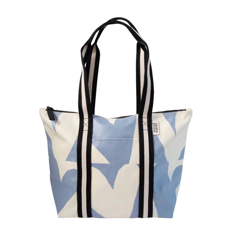 Blue Checkmate Hearts Overnight Bag - Canvas Tote with Zip