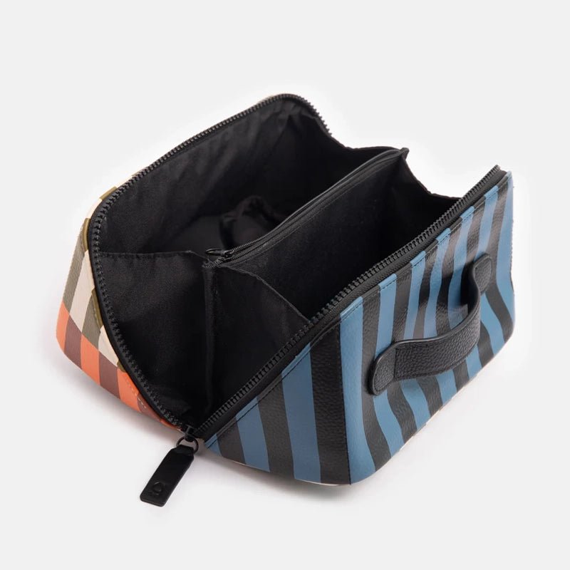Diagonal Zip Cosmetic Bag