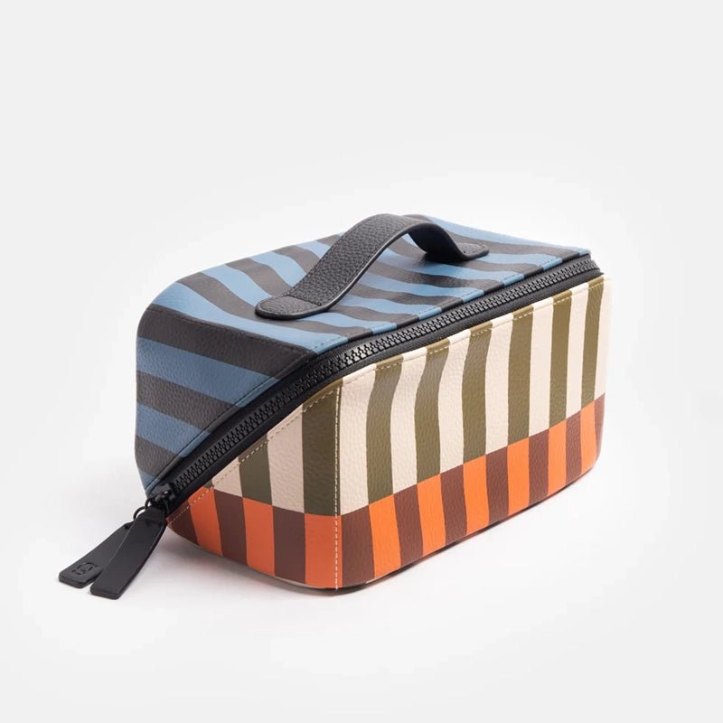 Diagonal Zip Cosmetic Bag