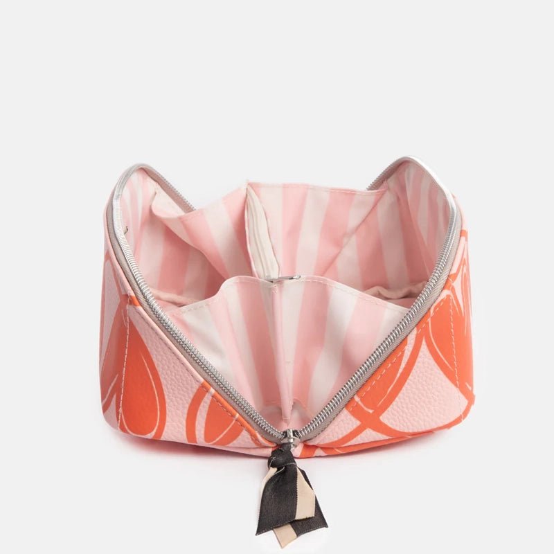 Flat Lay Diagonal Zip Makeup Bag