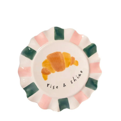 CAROLINE GARDNER Hand - painted Glazed Ceramic Plate in Kuwait - Waha Lifestyle