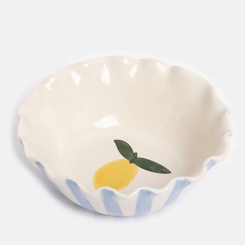 Hand-painted Scalloped Ceramic Cereal Bowl