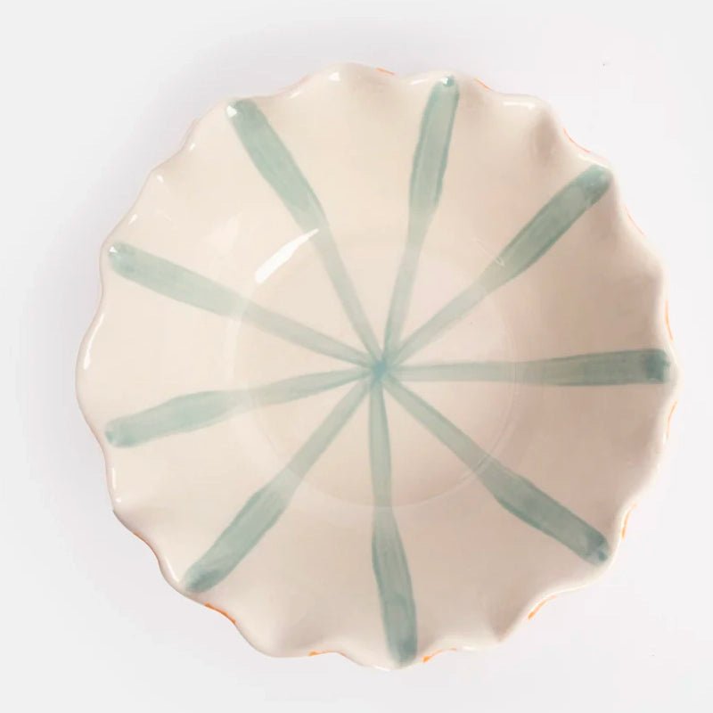 Hand-painted Scalloped Ceramic Cereal Bowl