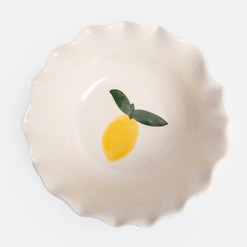 Hand-painted Scalloped Ceramic Cereal Bowl