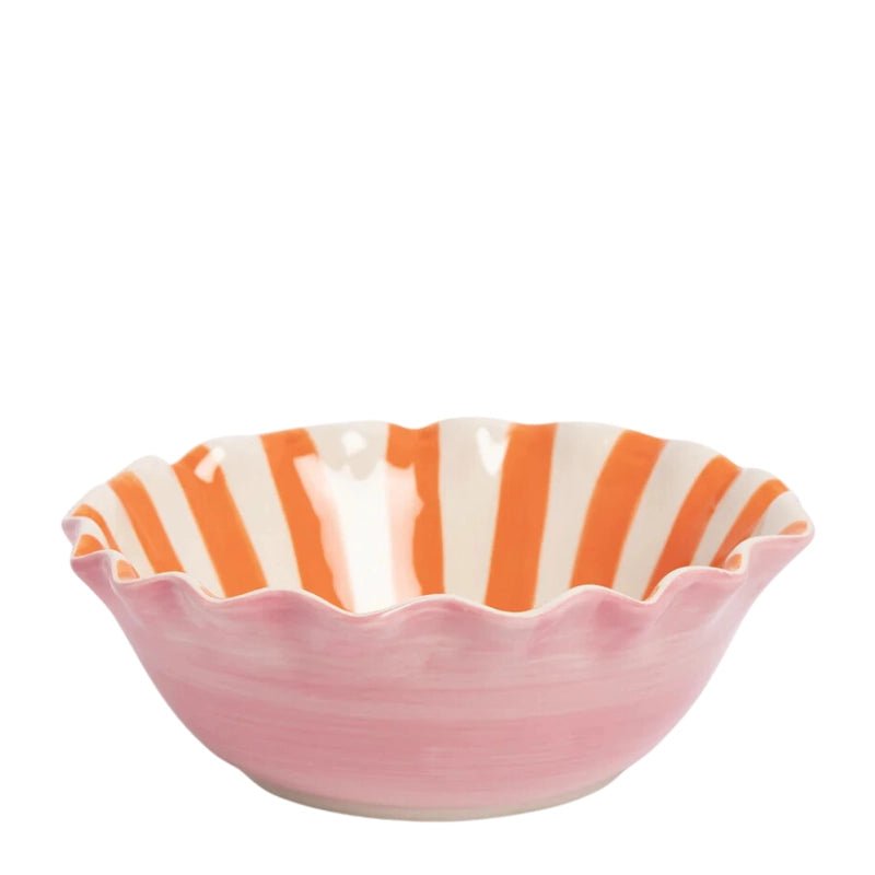 Hand-painted Scalloped Ceramic Cereal Bowl