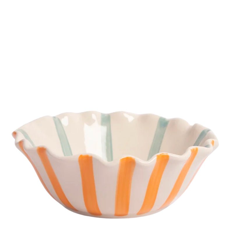 Hand-painted Scalloped Ceramic Cereal Bowl