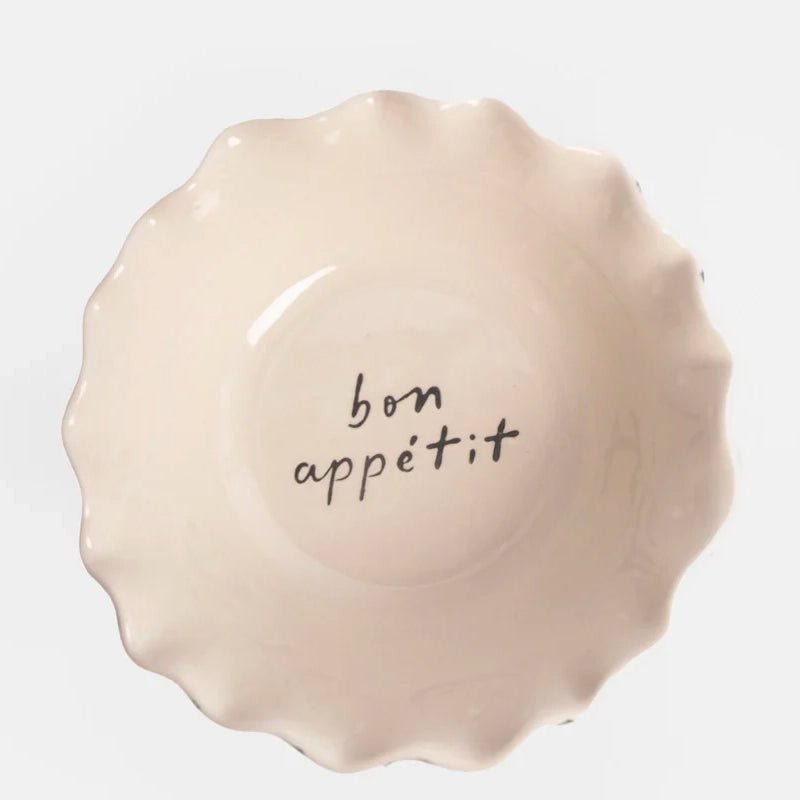 Hand-painted Scalloped Ceramic Cereal Bowl