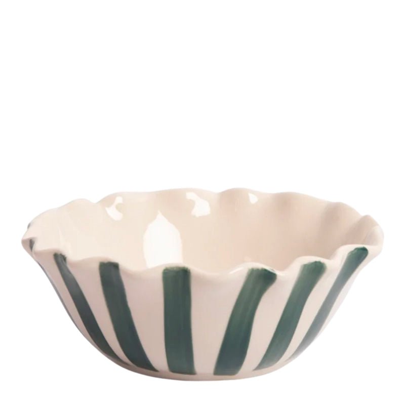 Hand-painted Scalloped Ceramic Cereal Bowl