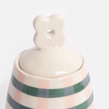 Mono Stripe Stoneware Pot