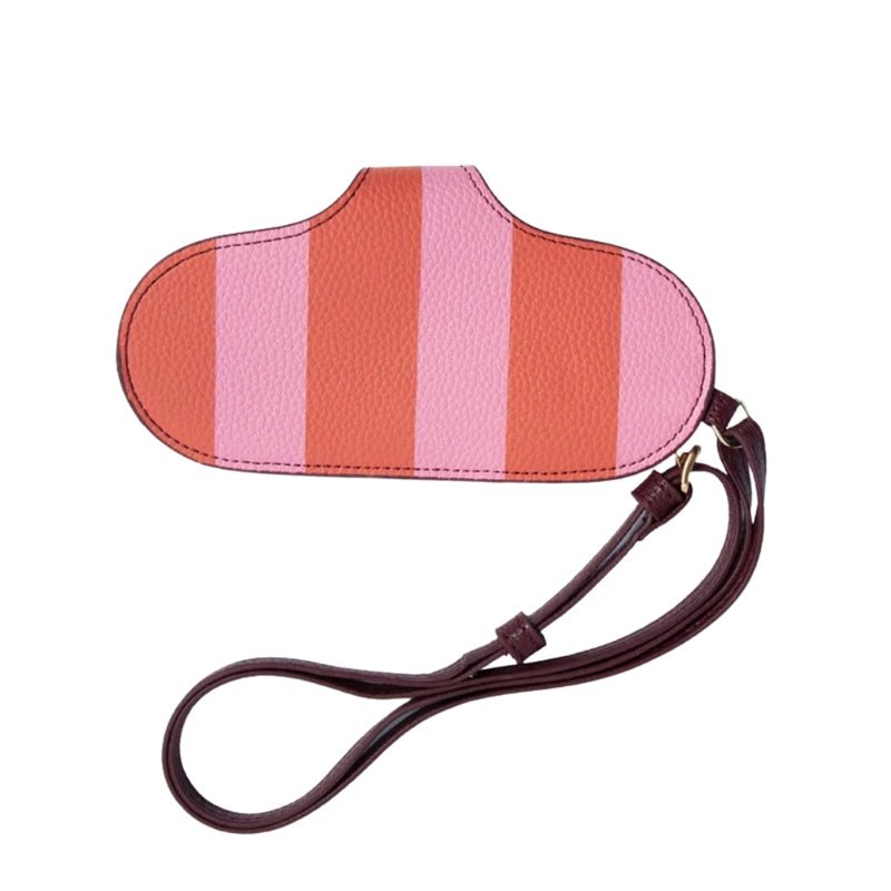 Orange, Pink &amp; Green Stripe Slim Glasses Case with Strap