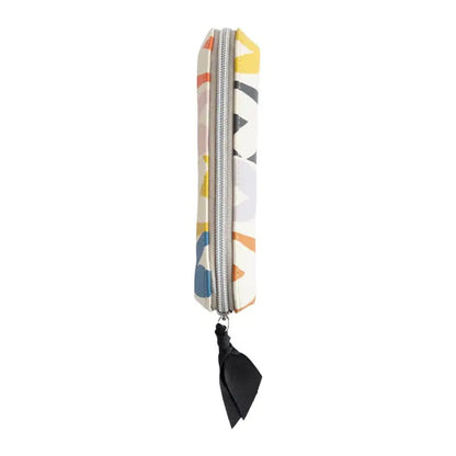 Slim Pencil / Makeup Case with Monochrome Stripe Lining