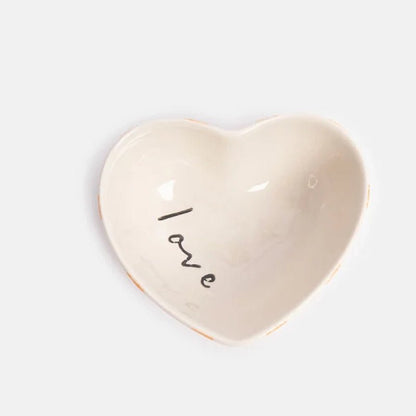 Stoneware Hand-Painted Heart Trinket Dish