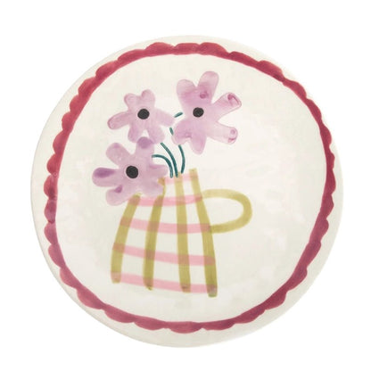 Stoneware Hand-Painted Side Plate for Cake &amp; Dessert - 20cm