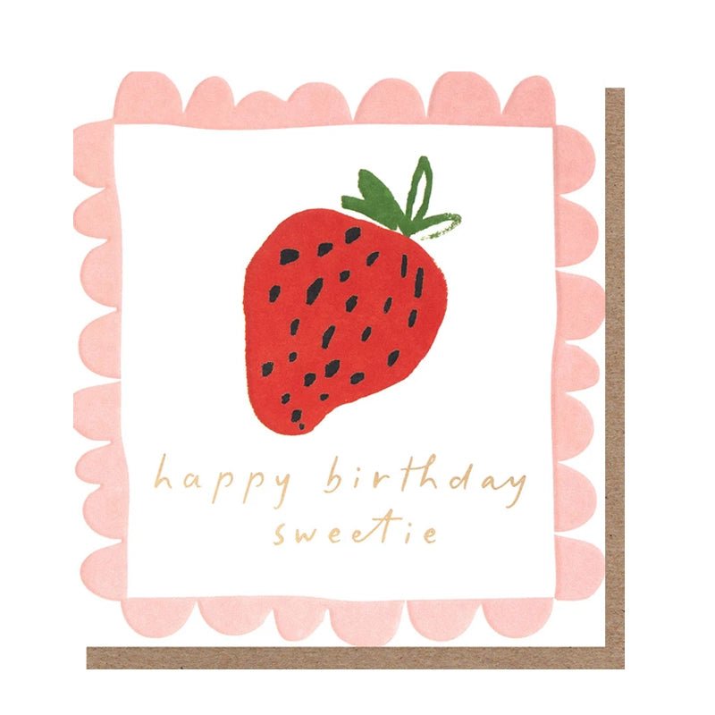 Strawberry Scalloped Birthday Card