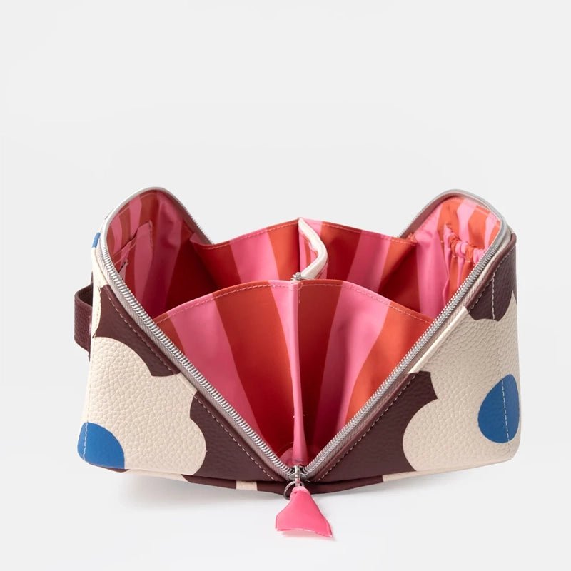 Wine Flower Flat Lay Wash Bag - Travel Toiletry Organiser