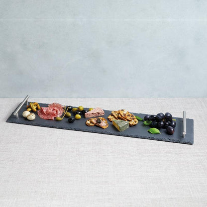 Ceramic Rectangle Serving Platter With Copper Handles - Waha Lifestyle