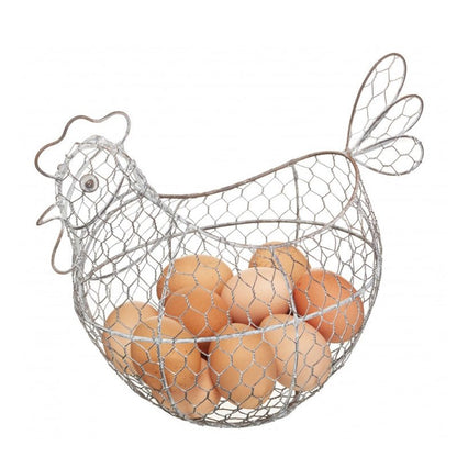 Classic Collection Hen - Shaped Steel Wire Egg Basket - Waha Lifestyle