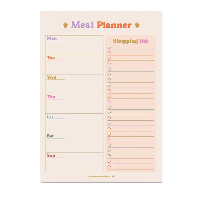 Colorful Meal Planner &amp; Shopping List - A5 - Waha Lifestyle