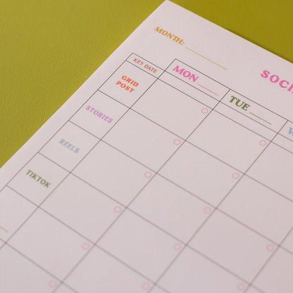 Colorful Social Media Weekly Planner Pad - A4 - Waha Lifestyle