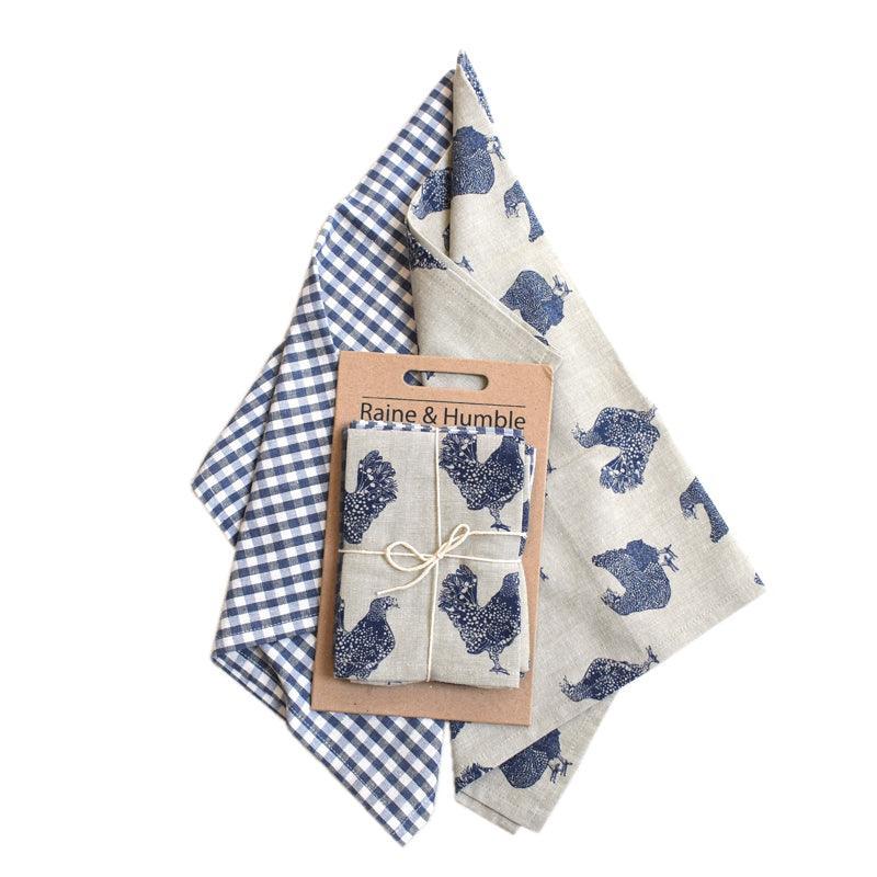 Cotton Tea Towel, Blueberry Set of 2 - Waha Lifestyle