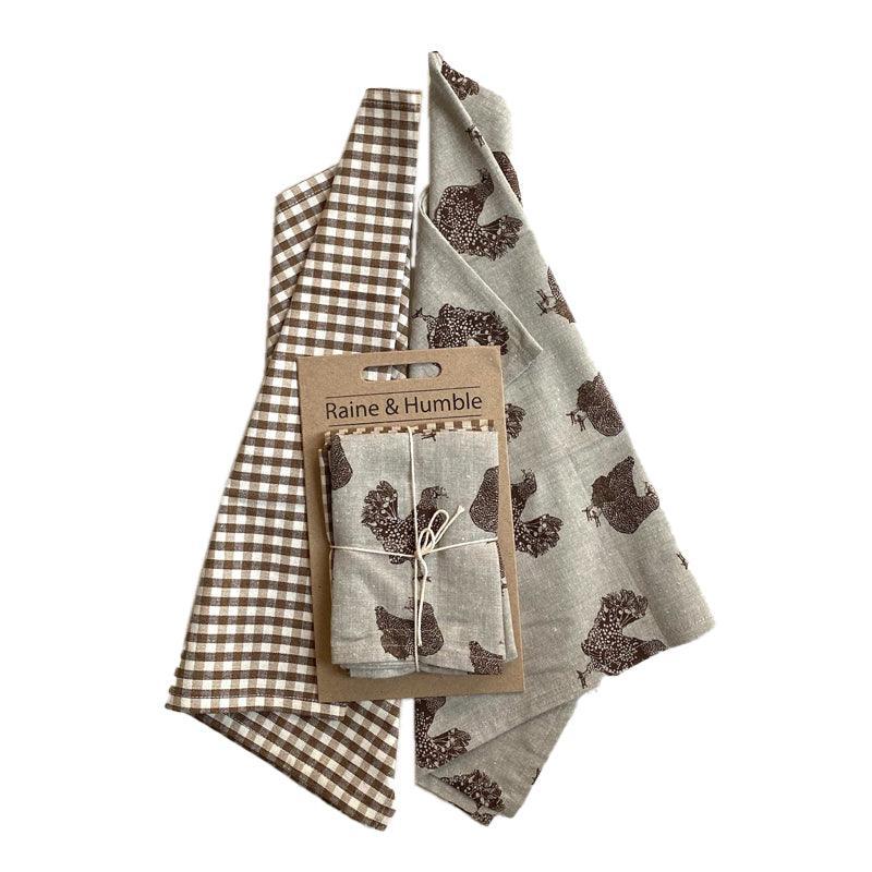 Cotton Tea Towel Earth Brown Set of 2 - Waha Lifestyle