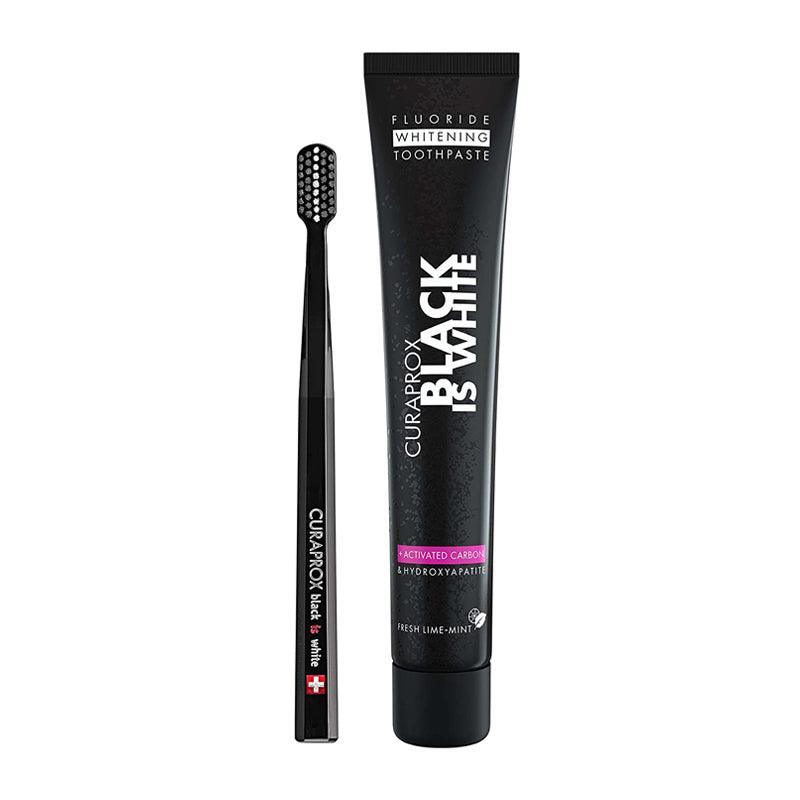 Curaprox Black Is White Toothpaste - 90ml With Ultra Soft Brush - Waha Lifestyle