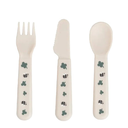 Baby Silicone Cutlery Set – Tiny Farm - Sand