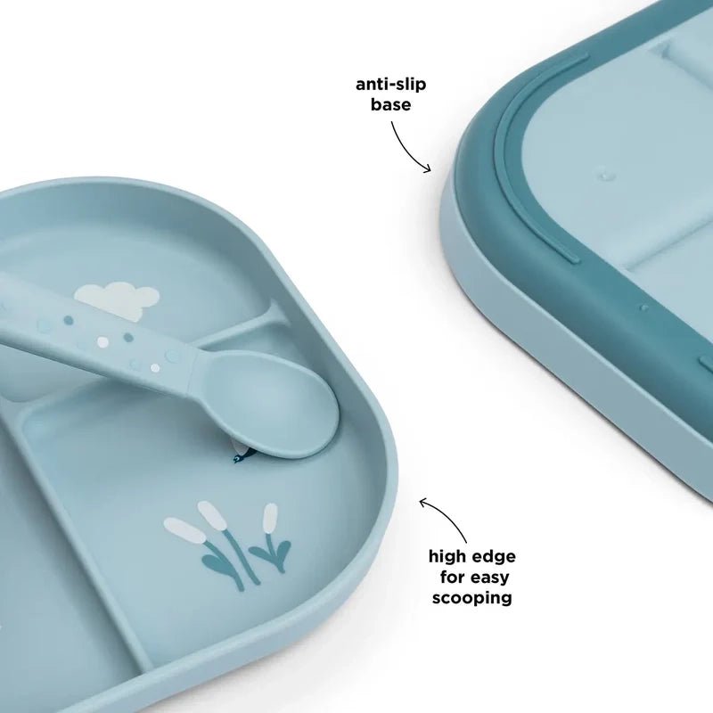 DONE BY DEER Foodie 3 - Section Non - Slip Plate for Toddlers in Kuwait - Waha Lifestyle