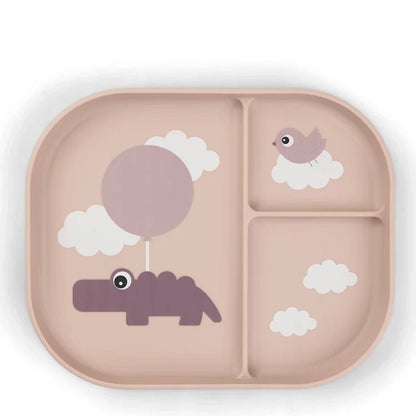 DONE BY DEER Foodie 3 - Section Non - Slip Plate for Toddlers in Kuwait - Waha Lifestyle