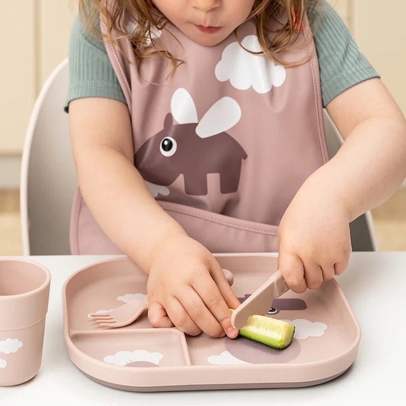 DONE BY DEER Foodie 3 - Section Non - Slip Plate for Toddlers in Kuwait - Waha Lifestyle