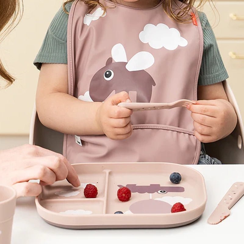 DONE BY DEER Foodie 3 - Section Non - Slip Plate for Toddlers in Kuwait - Waha Lifestyle
