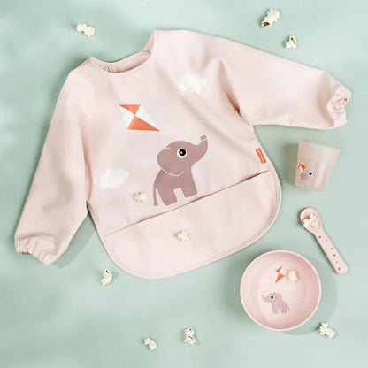 DONE BY DEER Playground Waterproof Long Sleeved Baby Bib with Elasticated Sleeves in Kuwait - Waha Lifestyle