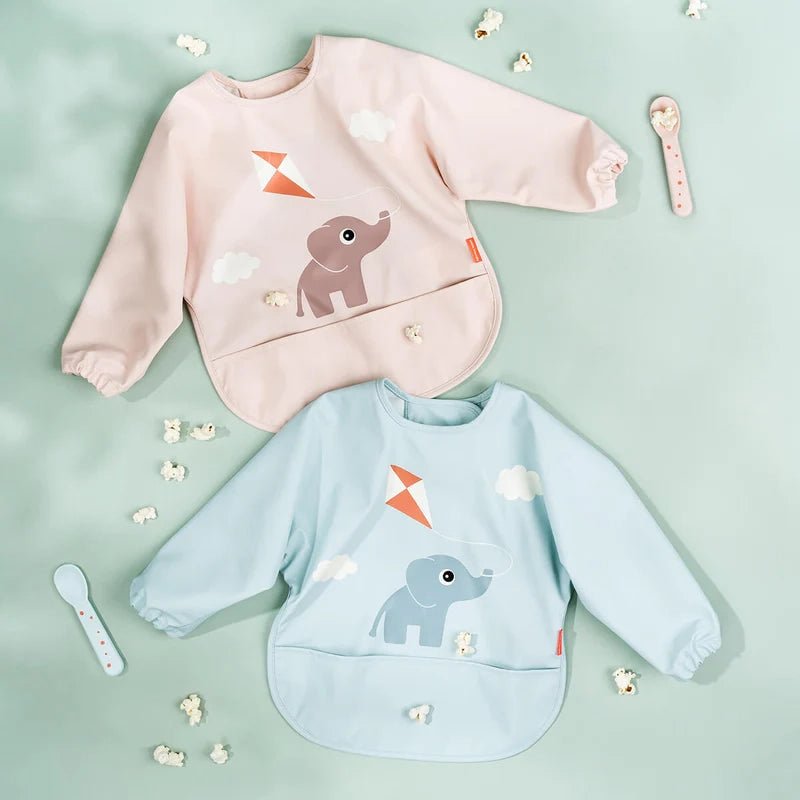 DONE BY DEER Playground Waterproof Long Sleeved Baby Bib with Elasticated Sleeves in Kuwait - Waha Lifestyle