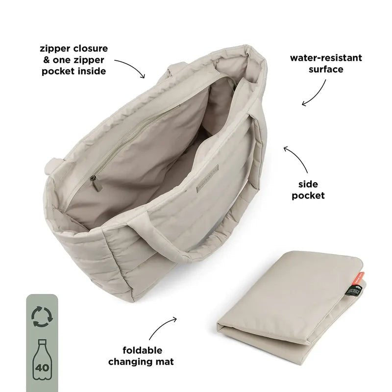 Quilted Water-Resistant Baby Changing Tote Bag