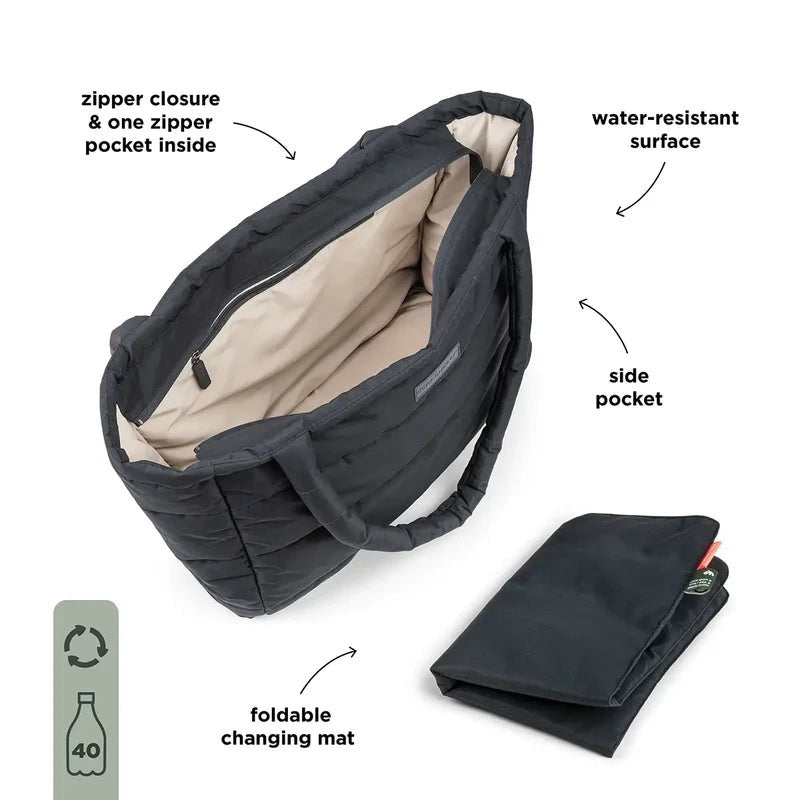 Quilted Water-Resistant Baby Changing Tote Bag