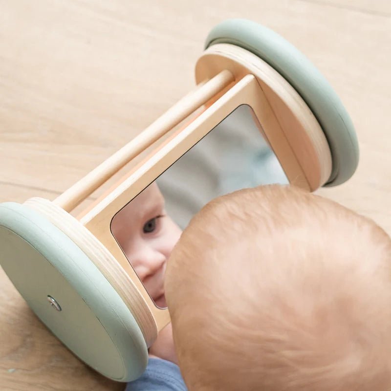 Rolling Activity Mirror for Baby Tummy Time - Birdee Colour Mix