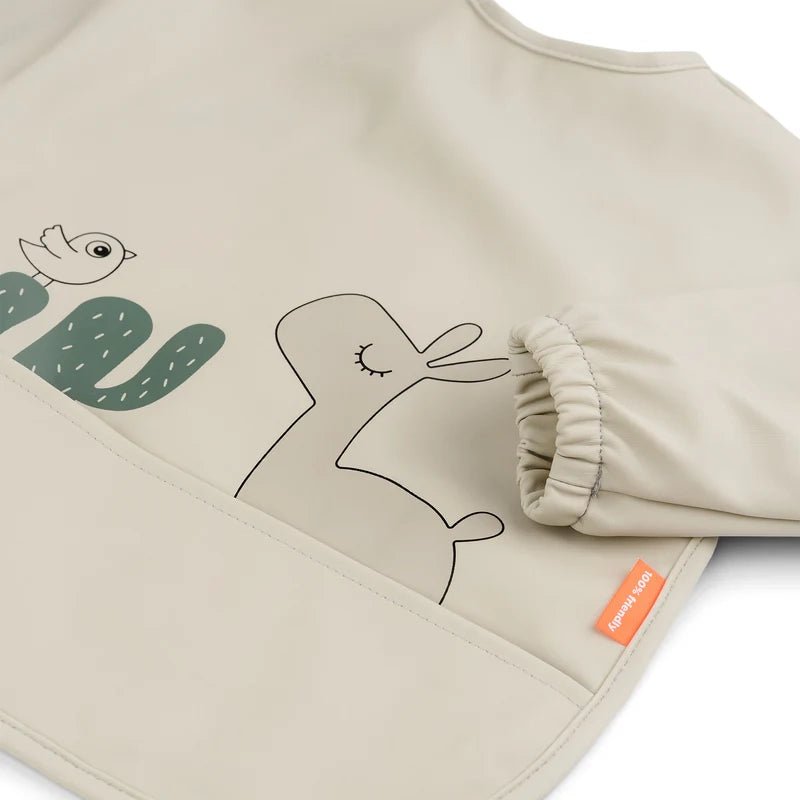 Waterproof Long Sleeved Baby Bib with  Elasticated Sleeves