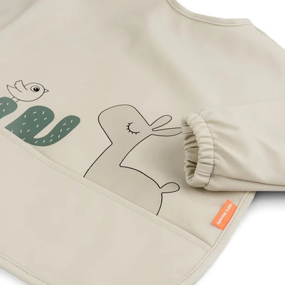 Waterproof Long Sleeved Baby Bib with  Elasticated Sleeves